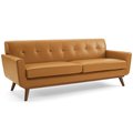 Modway Furniture Engage Top-Grain Leather Living Room Lounge Sofa Tan EEI-3733-TAN